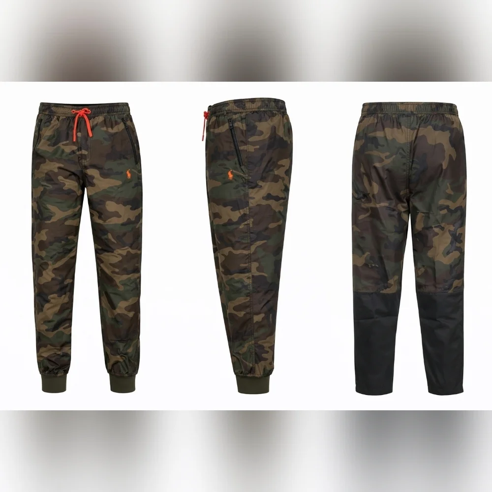 Men's Polo Ralph Lauren Nylon Green Camo  Windbreaker Athletic Pants - Picture 4 of 11